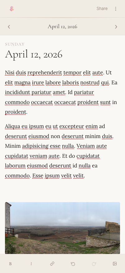 Piruetas mobile, light theme
